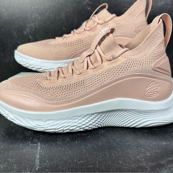 CURRY FLOW 8 CLASS Y MENS BASKETBALL SHOES SIZE 12 BLUSH KNIT PINK WHITE NEW - Picture 7 of 10